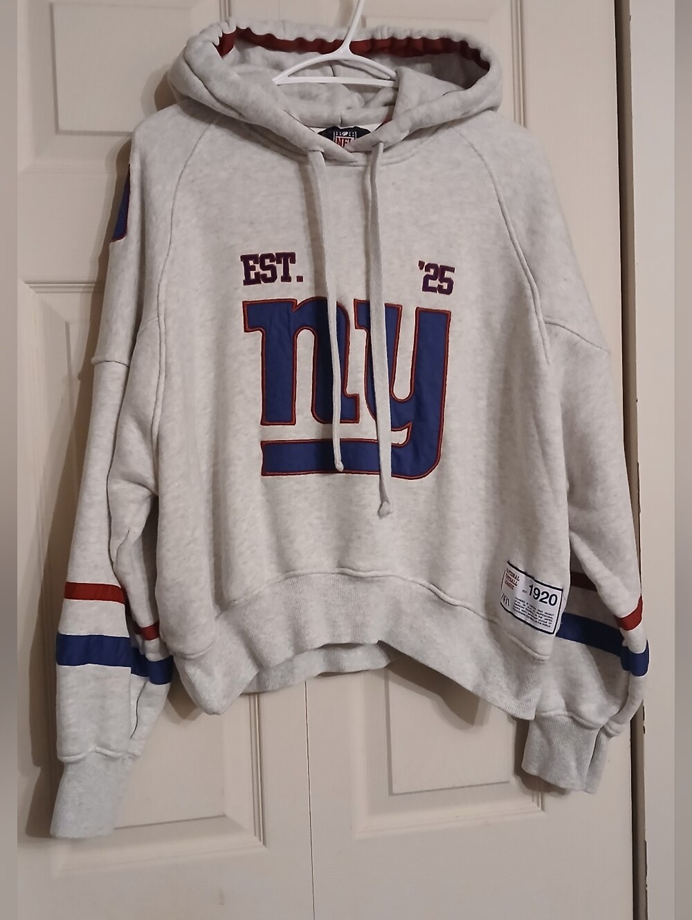ZARA X NFL NEW YORK GIANTS Gray hoodie, Size Large (L)